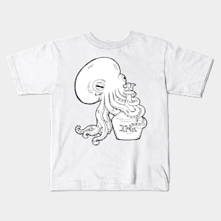 Octopus Holding Ink Bottle Illustration Kids T-Shirt